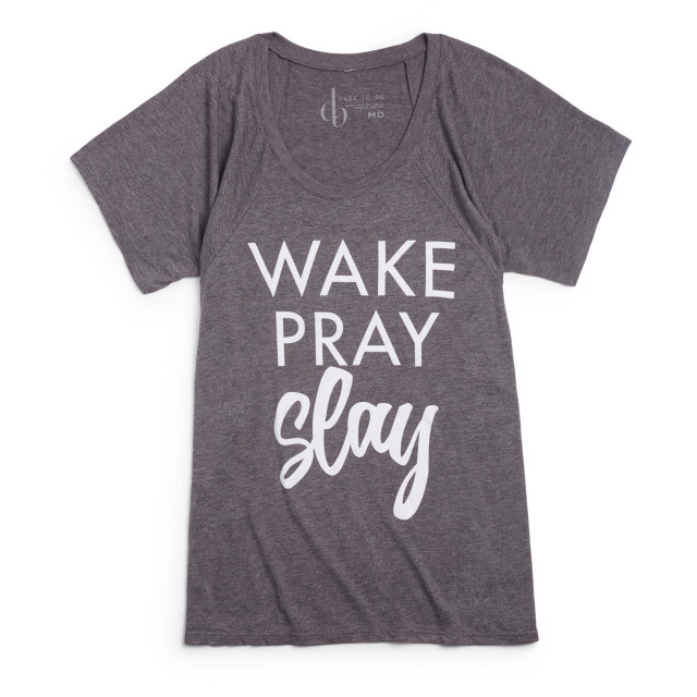 gray wake pray slay tee