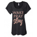 Dare to Be Wake Pray Slay Tee (Black & Blush)